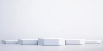 Fond 3d pour maquette de podium pour présentation de produit, fond blanc, rendu 3d photo