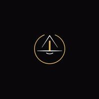 une noir et or logo avec une Triangle et une doubler. génératif ai. photo