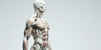 muscles anatomie système isolé sur blanc Contexte ,génératif ai. photo