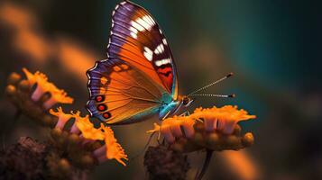 une de papillon paisible aura. génératif ai photo