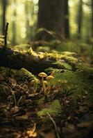 le feuilles repos sur mon crâne le herbe croissance entre os, ai généré photo