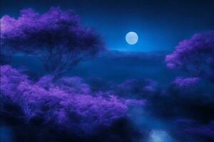 nuit dans violet ai génératif photo