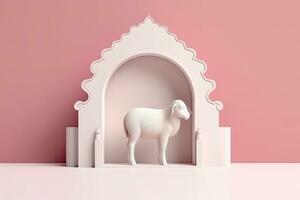 3d eid Al adha, mouton symbole, ai généré photo