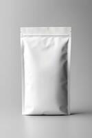 emballage sac maquette blanc avec nuances blanc arrière-plan, ai généré photo