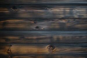 une en bois mur avec une foncé marron tache, proche en haut de une bois mur avec une foncé Contexte photo