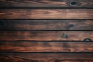 une en bois mur avec une foncé marron tache, proche en haut de une bois mur avec une foncé Contexte photo