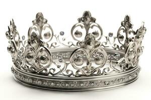 belle brillant couronne avec médiéval ornement et bijoux. ancien Roi ou reine couronne. généré ai. photo