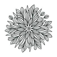 fleur coloration page vecteur. fleur ligne art blanc arrière-plan, mignonne fleurs imprimable coloration page, vecteur fleur page pour coloration, contour magnolia photo