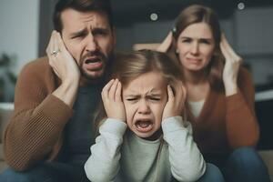 une fille est ayant une colère ai généré photo