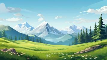 lowpoly de une Montagne paysage photo