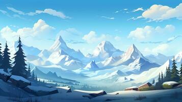 lowpoly de une Montagne paysage photo