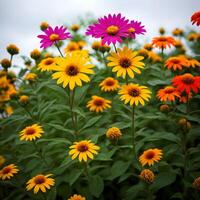 fleur concept Contexte vert feuillage de printemps été fleurs. ai génératif photo