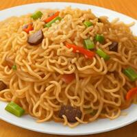 pancit canton, une philippin nouille plat, ai généré photo