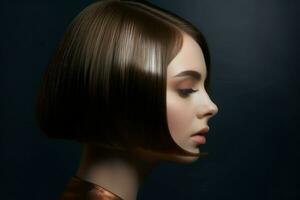 brillant lisse cheveux. produire ai photo