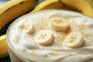banane yaourt. produire ai photo