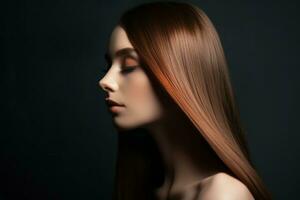 brillant lisse cheveux. produire ai photo