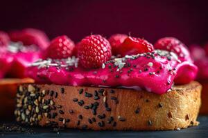 fruit du dragon griller, macro coup de une Frais petit déjeuner avec égouttage Miel, ai généré photo