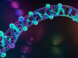 ADN hélix coloré les gènes chromosomes, génératif ai illustration. photo