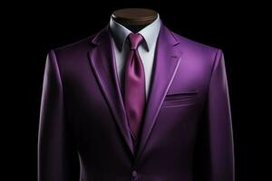 élégant Hommes violet costume modèle. produire ai photo