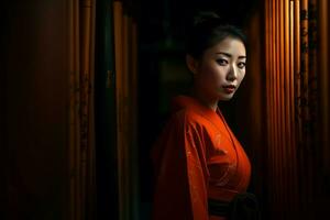 Japonais femme. produire ai photo