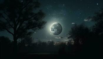 astronomie mystère brille dans le sombre, éclairant le étoilé nuit généré par ai photo