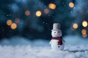 mignonne hiver bonhomme de neige. produire ai photo