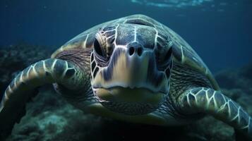 Stupéfiant sous-marin monde de poisson et tortues ai généré photo