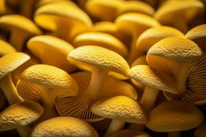 Jaune macro champignon mignon. produire ai photo