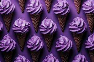 violet la glace crème. produire ai photo