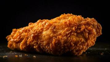 vite nourriture préféré, une délicieusement croustillant pièce de frit poulet la perfection. ai généré photo