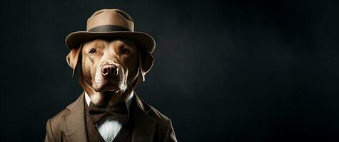 Labrador dans homme costume comme une gentilhomme photo