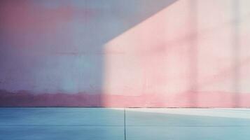 abstrait pente mur dans pastel rose et bleu avec ample espace pour texte et conception éléments ai génératif photo