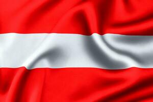 L'Autriche drapeau de soie, L'Autriche Contexte. 3d rendre photo