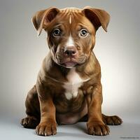 mignonne noir et marron pitbull photo