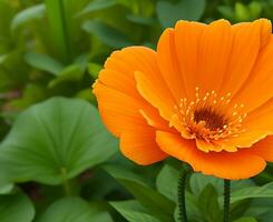 gratuit image de haute qualité Orange Couleur lilly fleur l'eau laissez tomber sur le fleur ai généré. photo