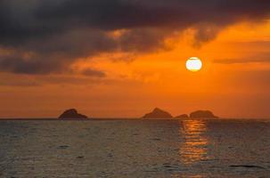 coucher de soleil sur la plage d'ipanema