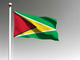 Guyane nationale drapeau isolé sur gris Contexte photo