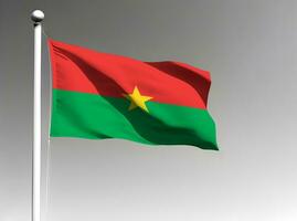 burkina faso nationale drapeau agitant sur gris Contexte photo