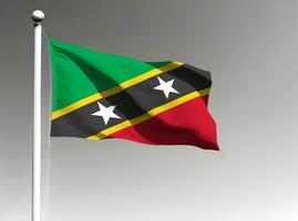 Saint kitts et nevis nationale drapeau isolé sur gris Contexte photo