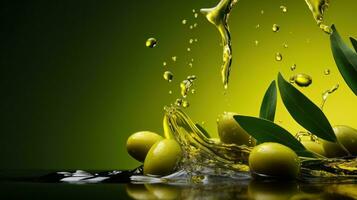 Olives et olive pétrole vert Contexte photo
