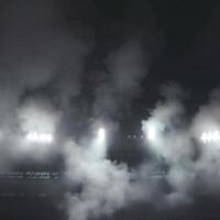 stade lumières et fumée. ai génératif photo