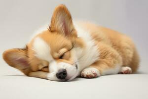 mignonne gallois corgi chien en train de dormir photo