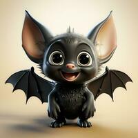 3d dessin animé mignonne chauve souris ai photo