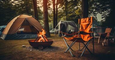 camping chaises et tente photo