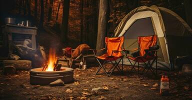 camping chaises et tente photo
