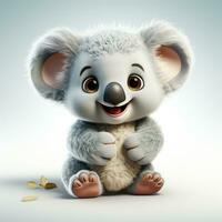 3d dessin animé mignonne koala ai photo