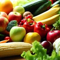 en bonne santé fruit et légume. ai génératif photo