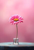 ai génératif une rose fleur séance sur Haut de une table photo