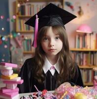 Jeune fille dans Nouveau école uniforme sur violet Contexte Jeune étudiant. Stock vidéos et royalties gratuit images, monde élèves journée images photo