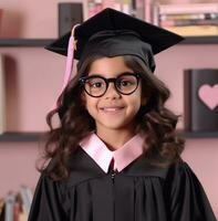 Jeune fille dans Nouveau école uniforme sur violet Contexte Jeune étudiant. Stock vidéos et royalties gratuit images, monde élèves journée images photo